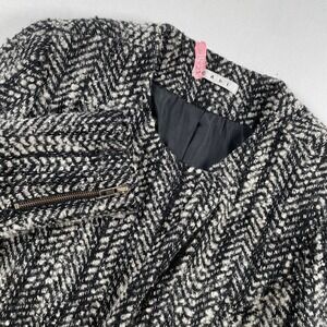 Cabi Tweed Jacket Black White Herringbone Blazer Career Business‎ Casual Size 8